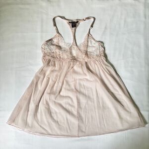 Victoria's Secret Pink Lace Babydoll Top Size Large